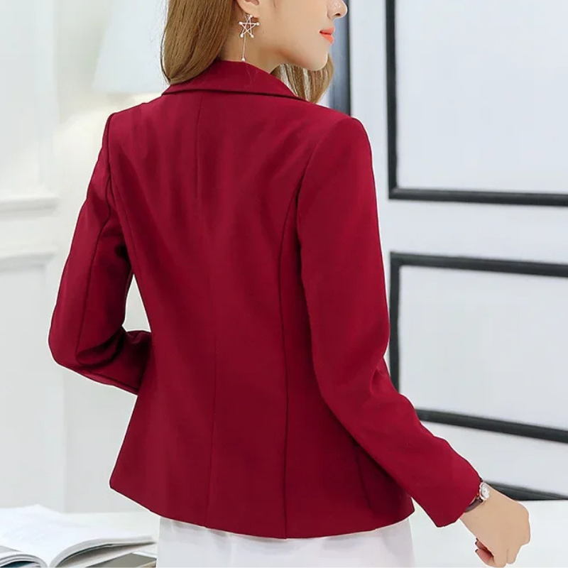 Lederaa - Elegante Dames Blazer Met Enkelknoopsluiting - Perfect Voor Kantoor