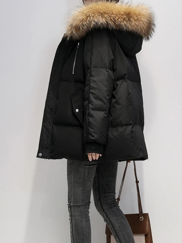 MonAmi bontkraag korte parka winterjas dames