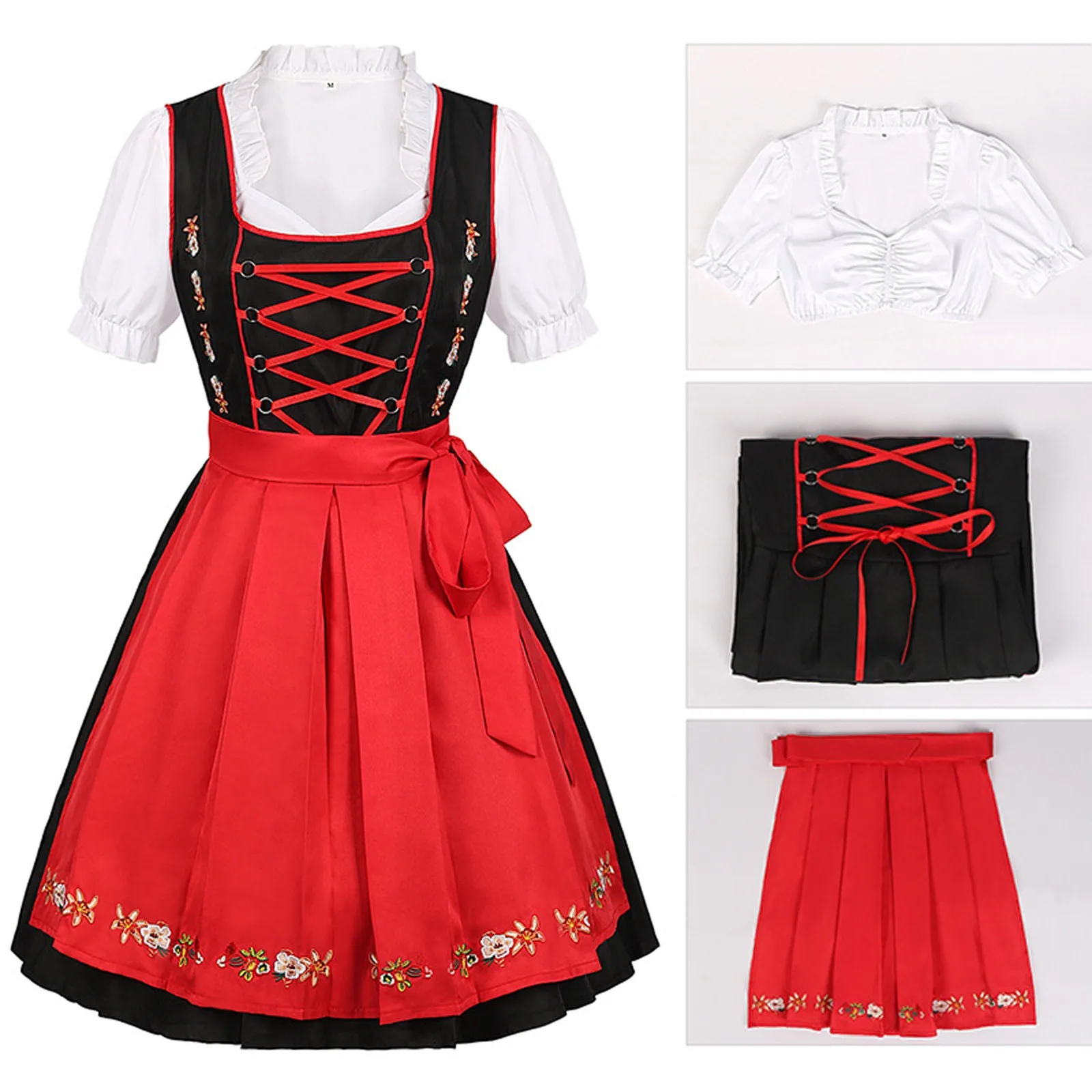 Fildira - Dirndl Dames Jurk met Klassieke Schort en Strik