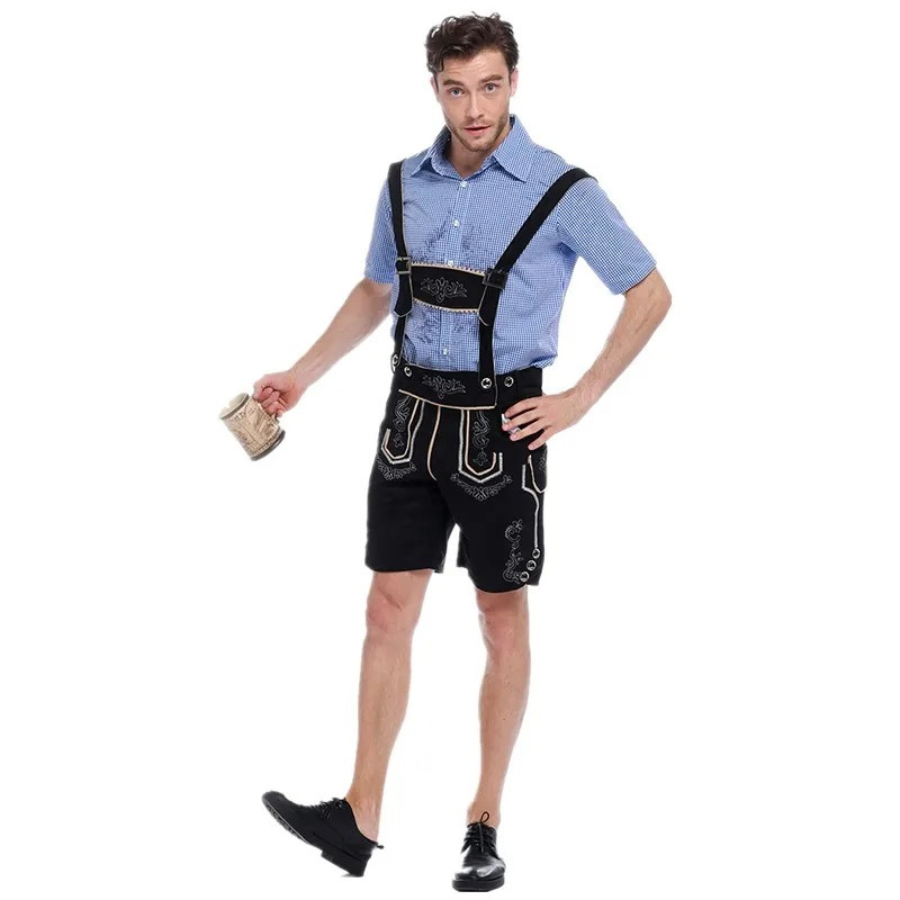 LederAl - Lederhosen Set voor Heren met Overhemd en Bretels - Oktoberfest