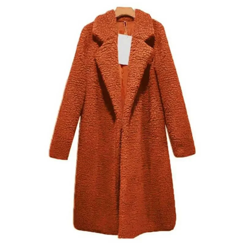 Feranel - Modieuze Teddy Jas Dames - Warme Lange Winterjas met Fleece