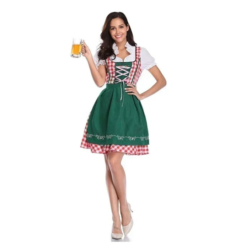 Ulindel - Dirndl Dames Jurk met Schort en Hartborduursels