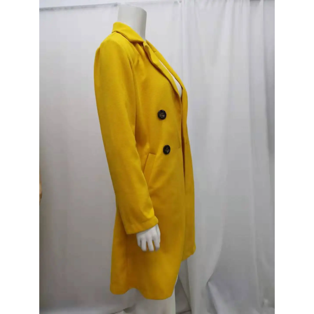 Vionara - Moderne Trenchcoat Dames met Dubbele Rij Knopen en Slanke Pasvorm