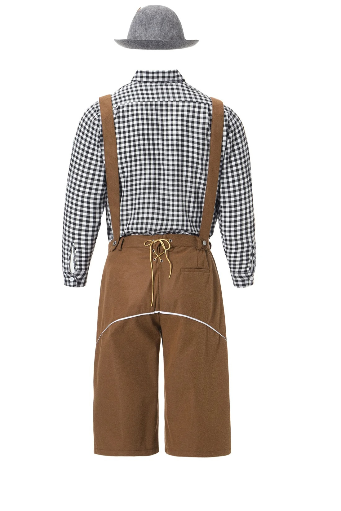 DenLedr - Heren Lederhosen met Bretels - Traditionele Beierse Outfit