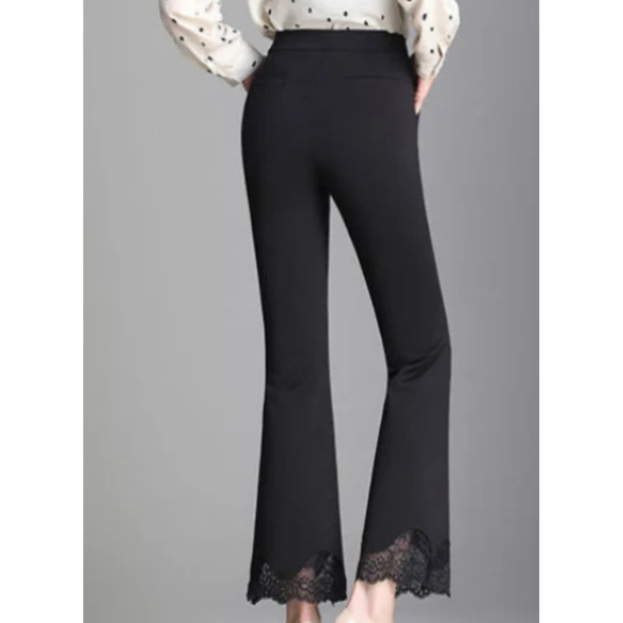 Viloria - Flared Broek Dames Hoog Gesneden Ribstof Casual Bell Bottoms