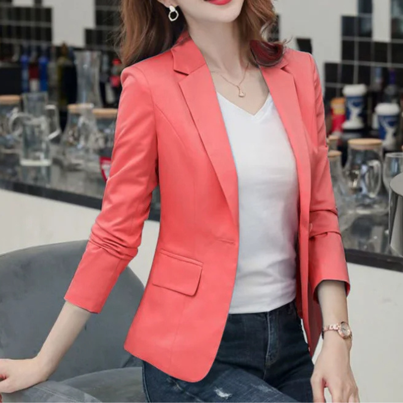 Vrouwch - Stijlvolle Dames Blazer Met Enkelknoopsluiting - Perfect Voor Kantoor