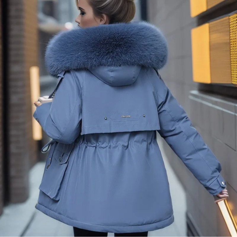 MonAmi parka winterjas dames met imitatiebontkraag