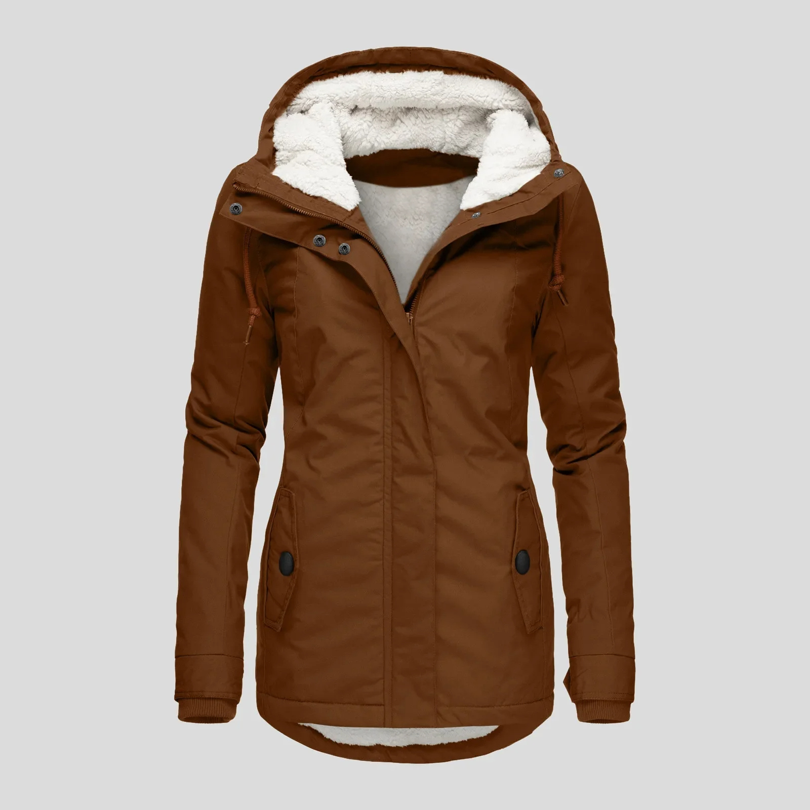 MonAmi Fleece gevoerde parka lange winterjas dames