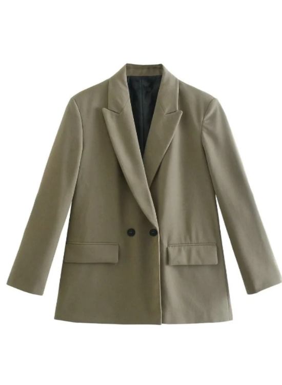 Elvoria - Dames Oversized Blazer, Lange Mouw, Casual Pasvorm, Reverskraag