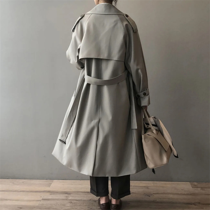 Norelia - Oversized Trenchcoat Dames, Dubbel Geknoopt, Lange Relaxte Pasvorm Damesjas