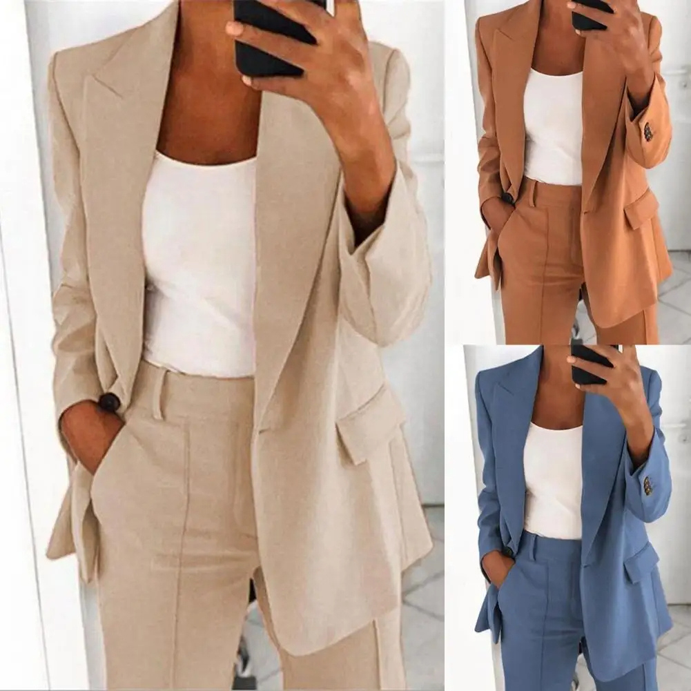 Nettech - Oversized Dames Blazer Met Enkelknoopsluiting - Stijlvol en Zakelijk