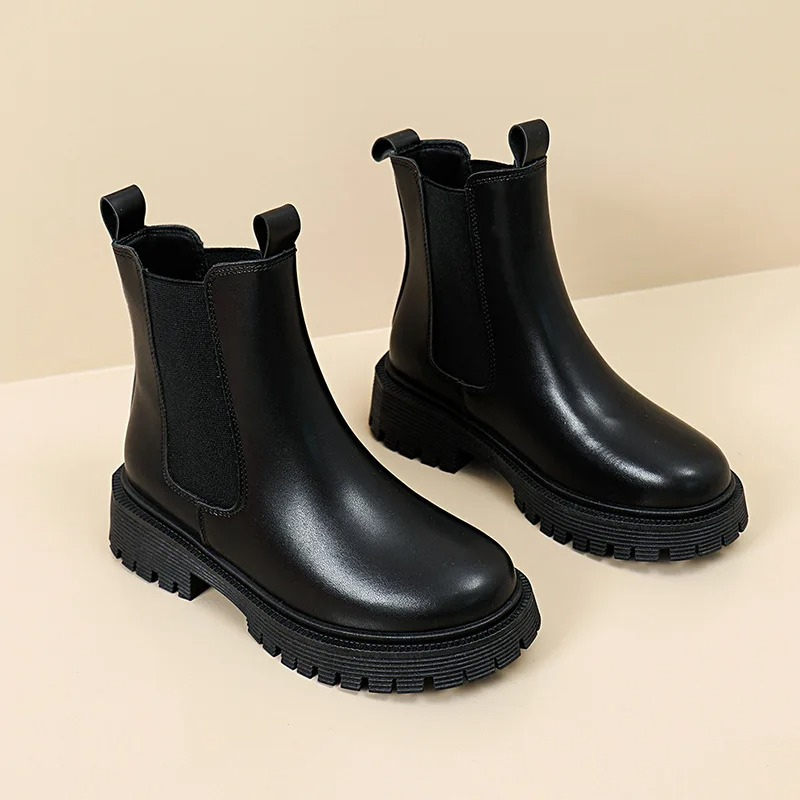 Anelise - Dames Chelsea Boots van Leer met Dubbele Treklussen