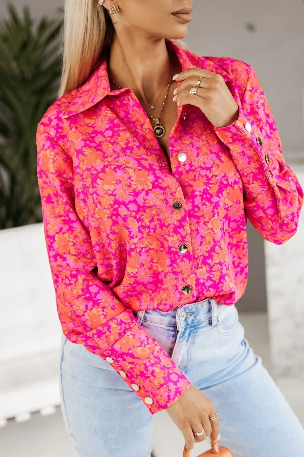 Amber Elegante Blouse met Geometrische Print