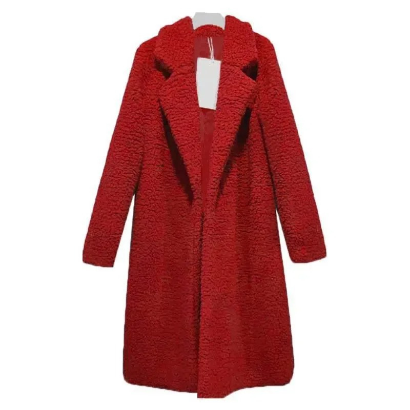 Feranel - Modieuze Teddy Jas Dames - Warme Lange Winterjas met Fleece