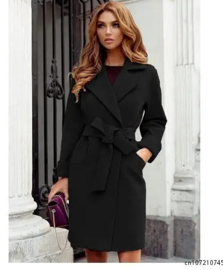 Davinor - Elegante Trenchcoat Dames met Strikceintuur en Omgeslagen Manchetten