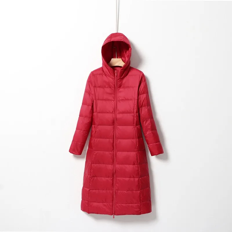 Velrina - Dames Donsjas Lang Met Capuchon, Puffer Stijl en Warm