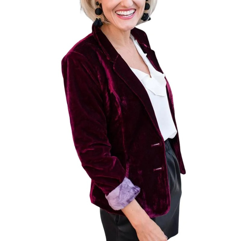 Modeuze - Velvet Dames Blazer Met Lange Mouwen - Luxe en Comfortabel