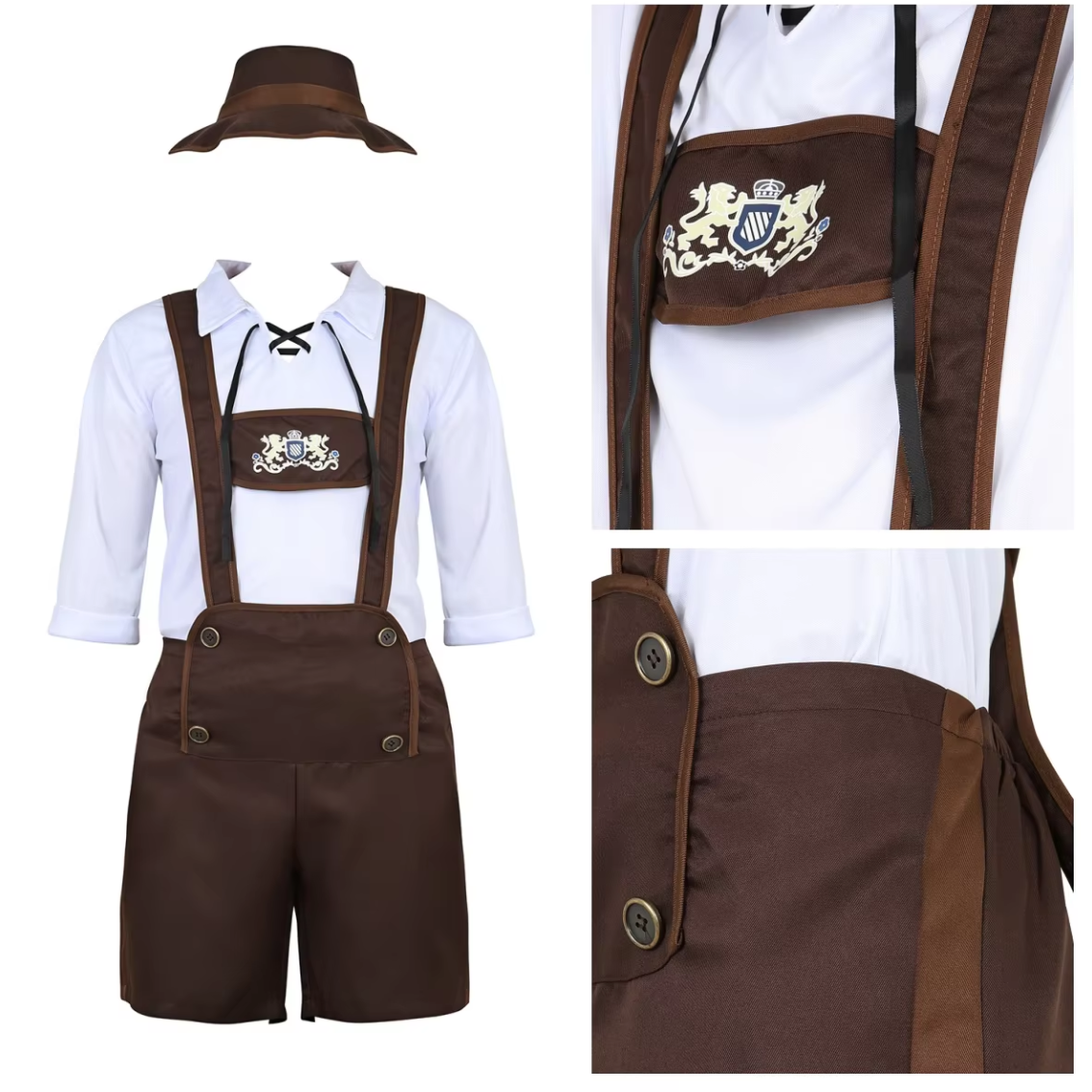 GerLedr - Traditionele Heren Lederhosen met Bretels - Perfect voor Feesten