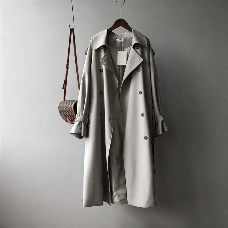 Norelia - Oversized Trenchcoat Dames, Dubbel Geknoopt, Lange Relaxte Pasvorm Damesjas