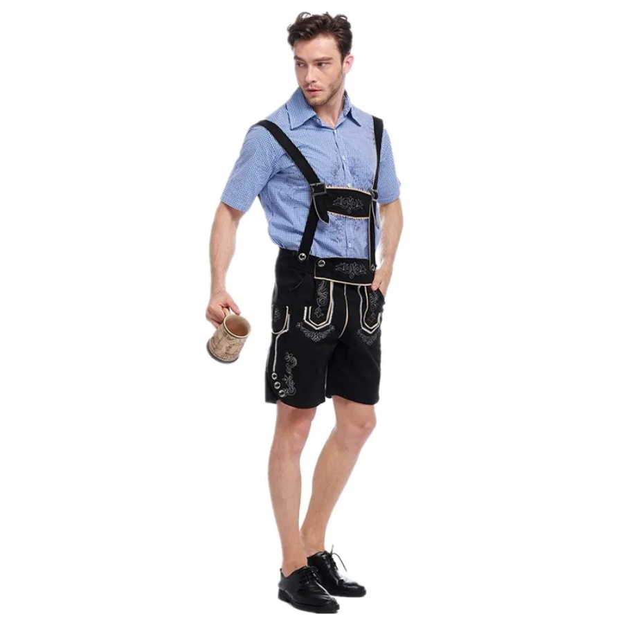 LederAl - Lederhosen Set voor Heren met Overhemd en Bretels - Oktoberfest