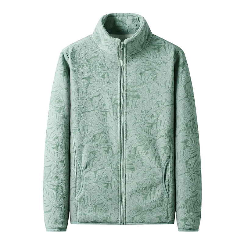 Velwex - Jasje met Bladerprint en Hoge Kraag, Fleece Vest Dames