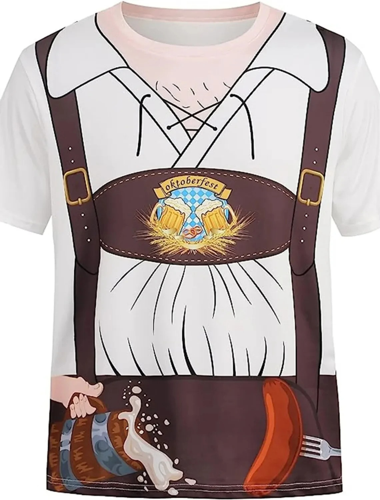 HerWoud - Lederhosen Shirt voor Heren - Perfect voor Feesten en Oktoberfest