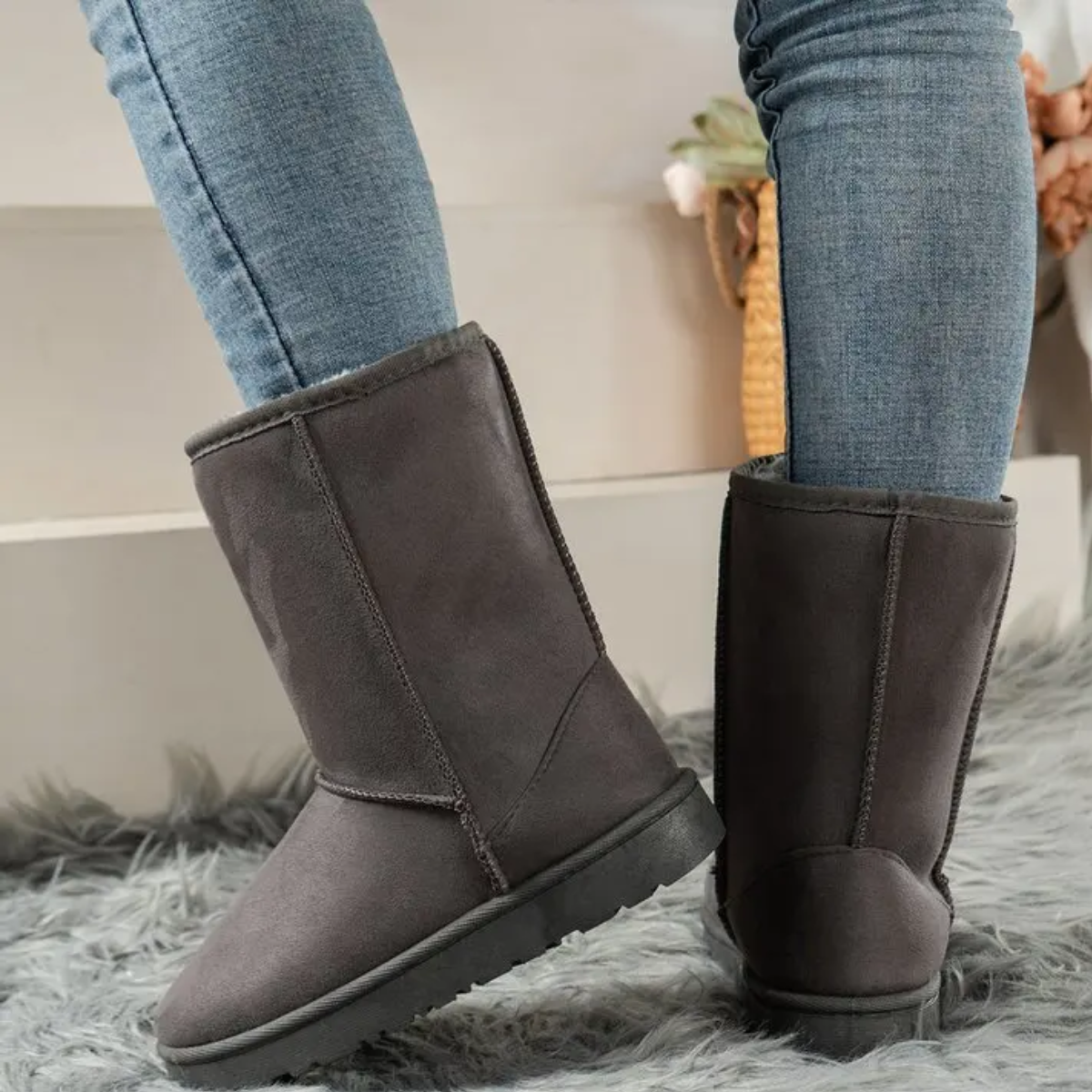 Modluxe - Dames Boots Met Warme Voering - Lange Winterlaarzen Antislip