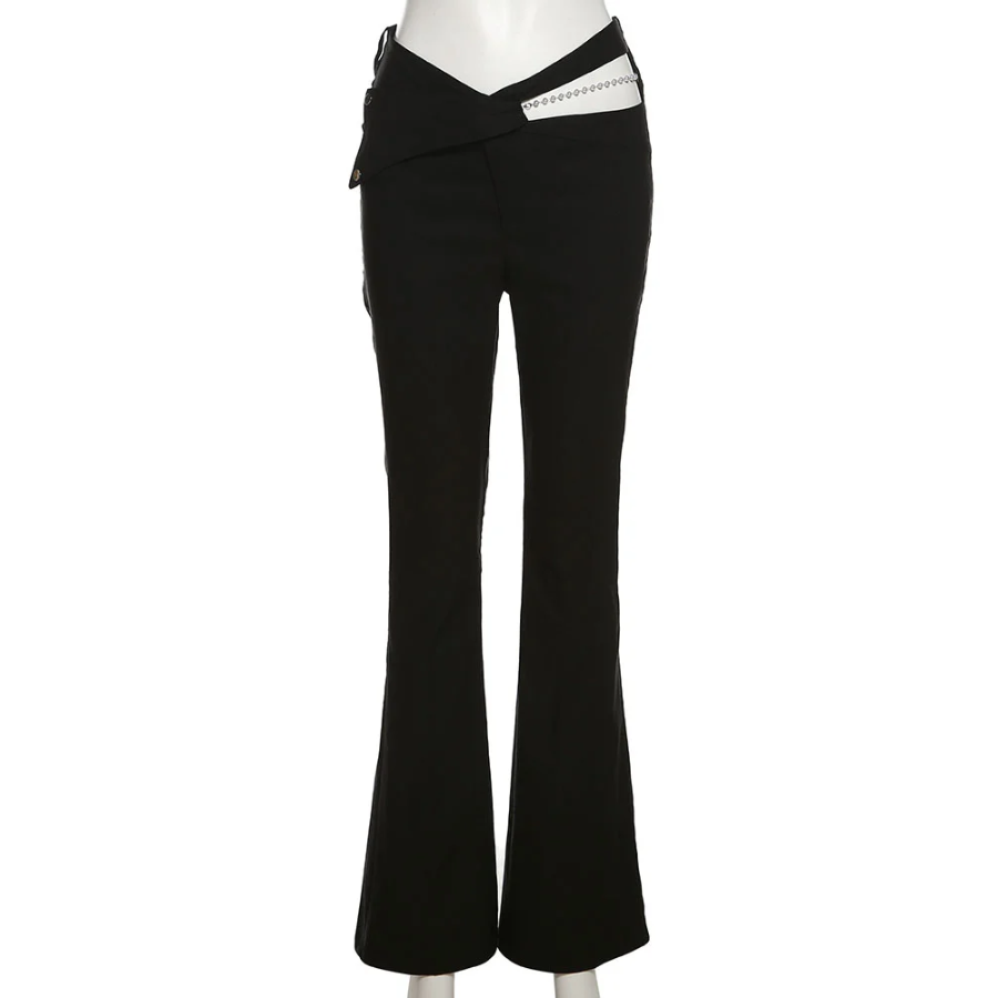 Silvara - Elegante Flared Broek Dames met Unieke Tailleband