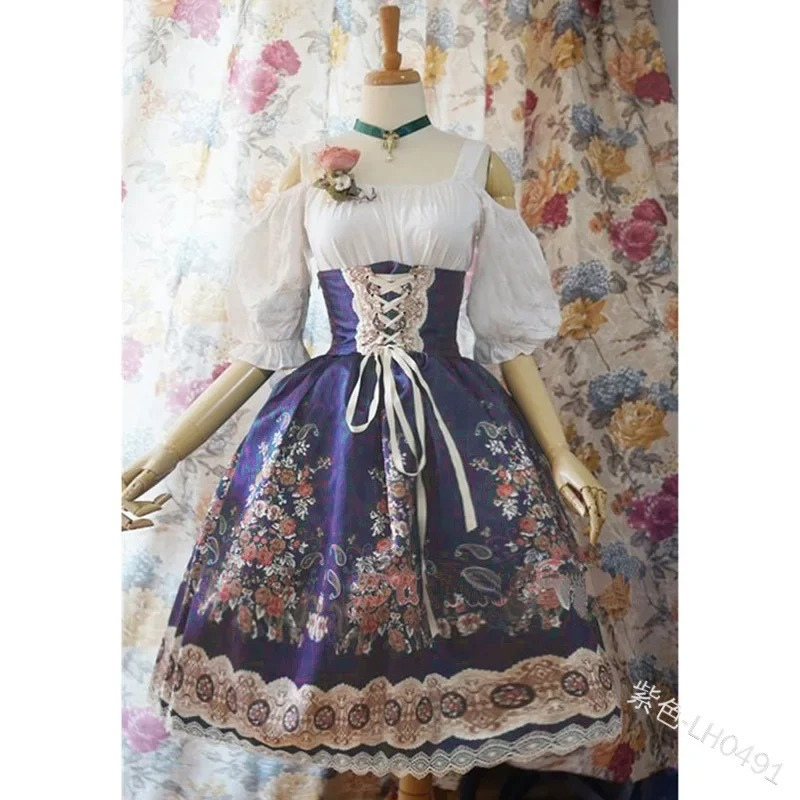 Gindera - Dirndl Dames Jurk voor Feesten met Off-Shoulder Mouwen