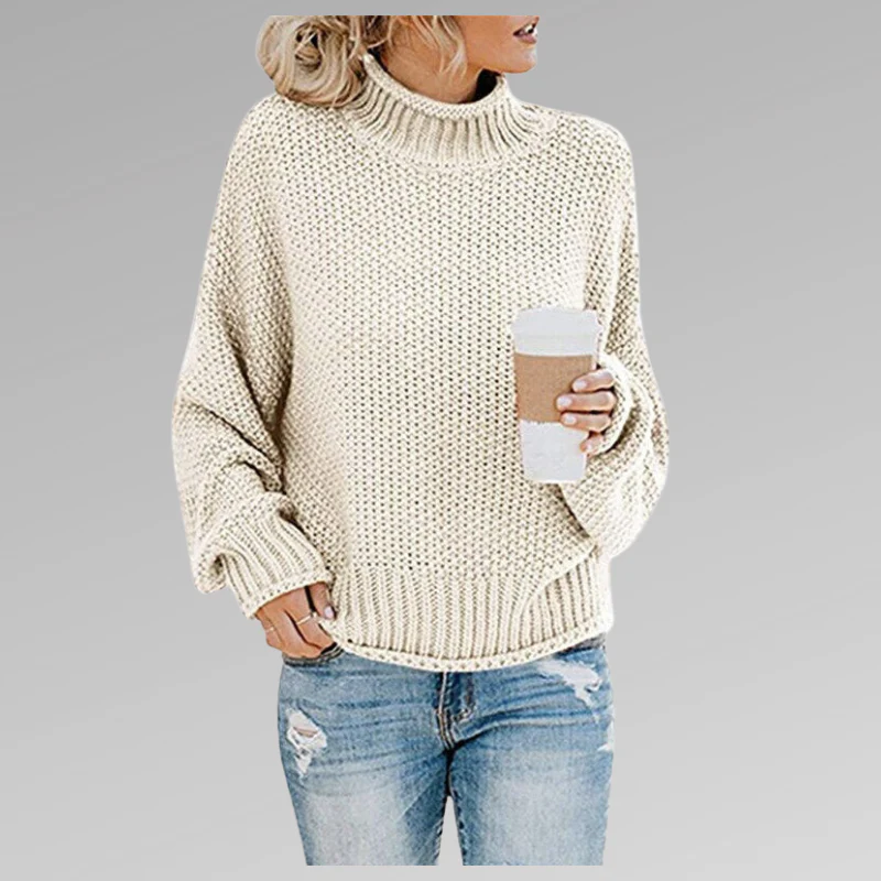 Silvage - Dames Grof Gebreide Coltrui – Gezellige Oversized Pullover