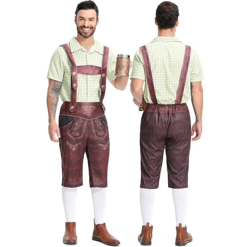 BosAlpe - Traditionele Heren Lederhosen Set met Shirt - Oktoberfest Outfit