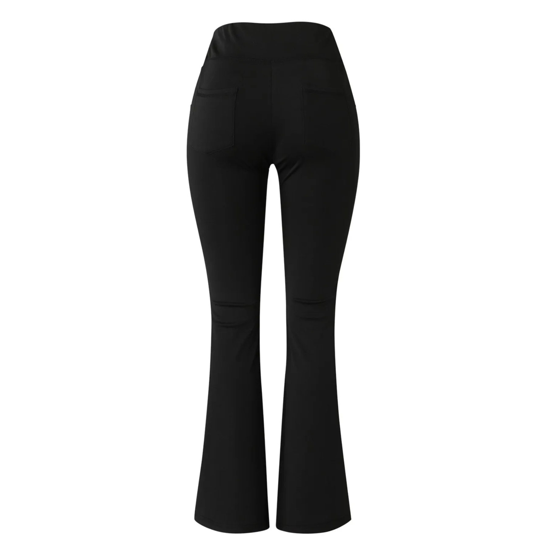 Loventy - Sportieve Flared Broek Dames met Hoge Taille en Zijzakken