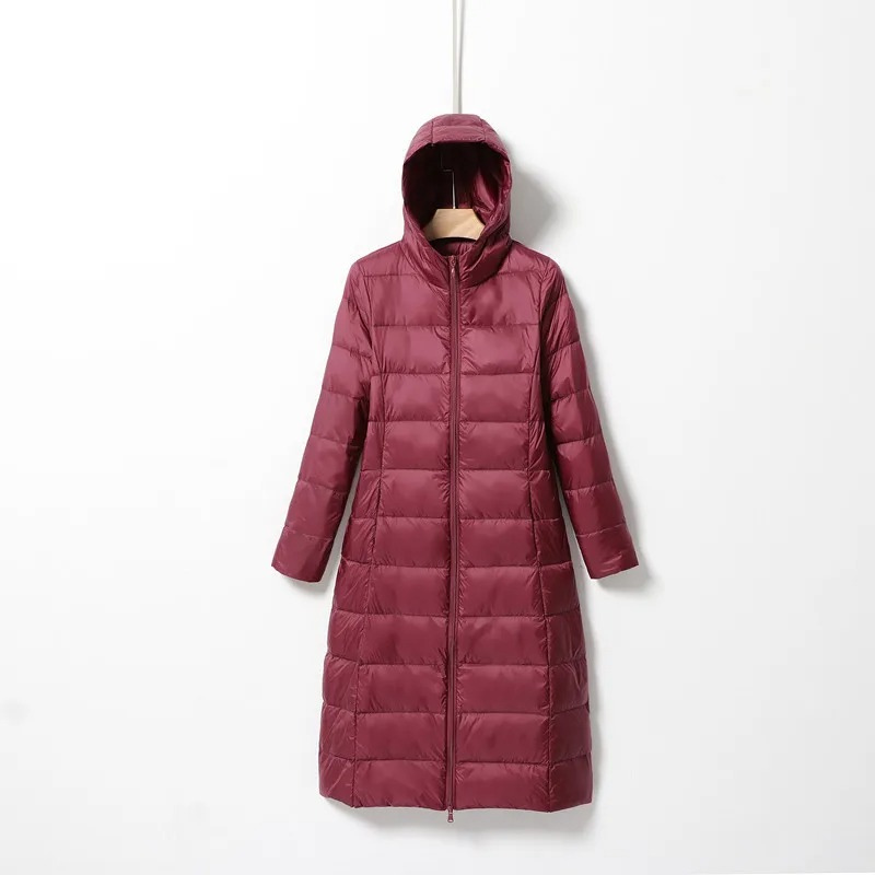 Velrina - Dames Donsjas Lang Met Capuchon, Puffer Stijl en Warm