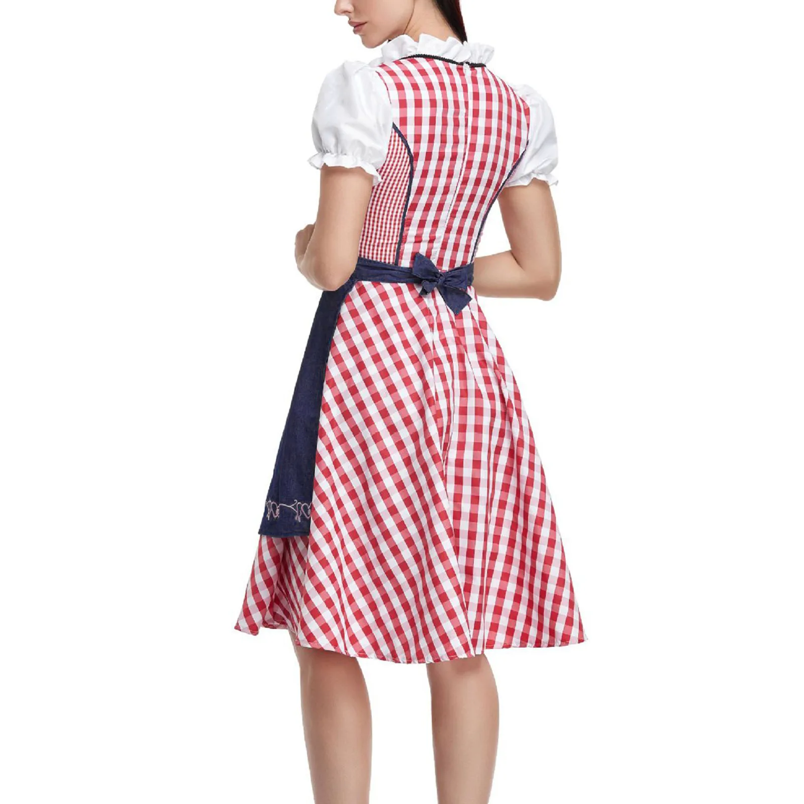 Windira - Dirndl Dames Jurk voor Oktoberfest met Borduursels en Schort