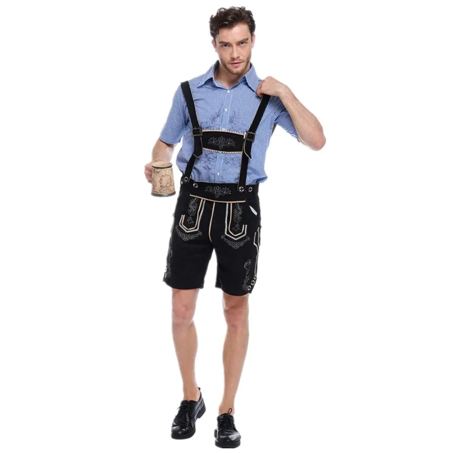 LederAl - Lederhosen Set voor Heren met Overhemd en Bretels - Oktoberfest