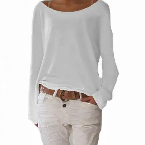 Lieve Los Casual Gebreid Dames Shirt met Lange Mouwen