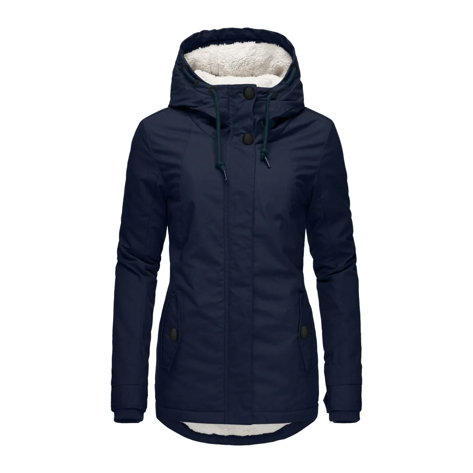 MonAmi Fleece gevoerde parka lange winterjas dames