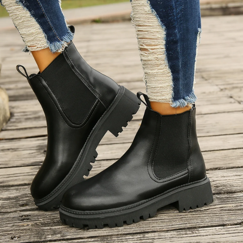 Eveline - Dames Chelsea Boots met Elastische Zijkanten en Robuuste Zool