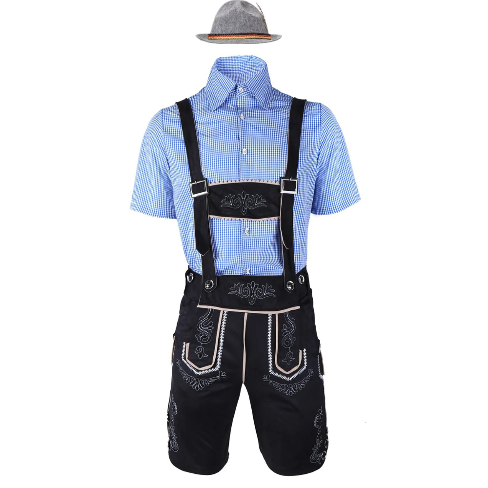 HoutGer - Heren Lederhosen met Shirt en Bretels - Perfect voor Oktoberfest