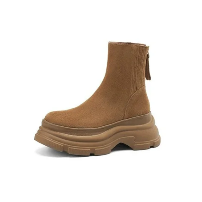 Rosetta - Dames Chelsea Boots van Suède met Dikke Zool