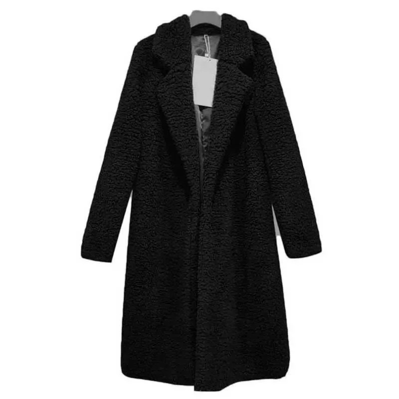 Feranel - Modieuze Teddy Jas Dames - Warme Lange Winterjas met Fleece