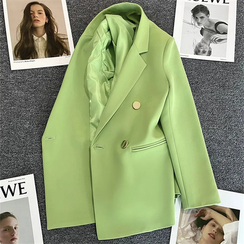 Blazique - Lange Dames Blazer met Gouden Knopen en Dubbele Rij Sluiting