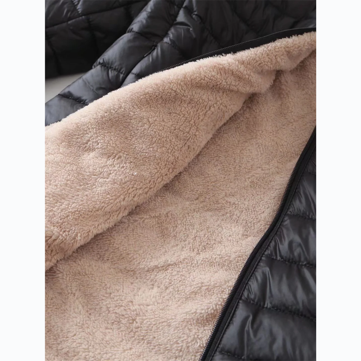 MonAmi fleece gevoerde gewatteerde jas dames met capuchon