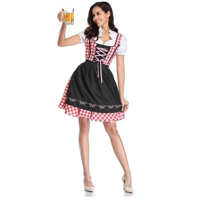 Ulindel - Dirndl Dames Jurk met Schort en Hartborduursels