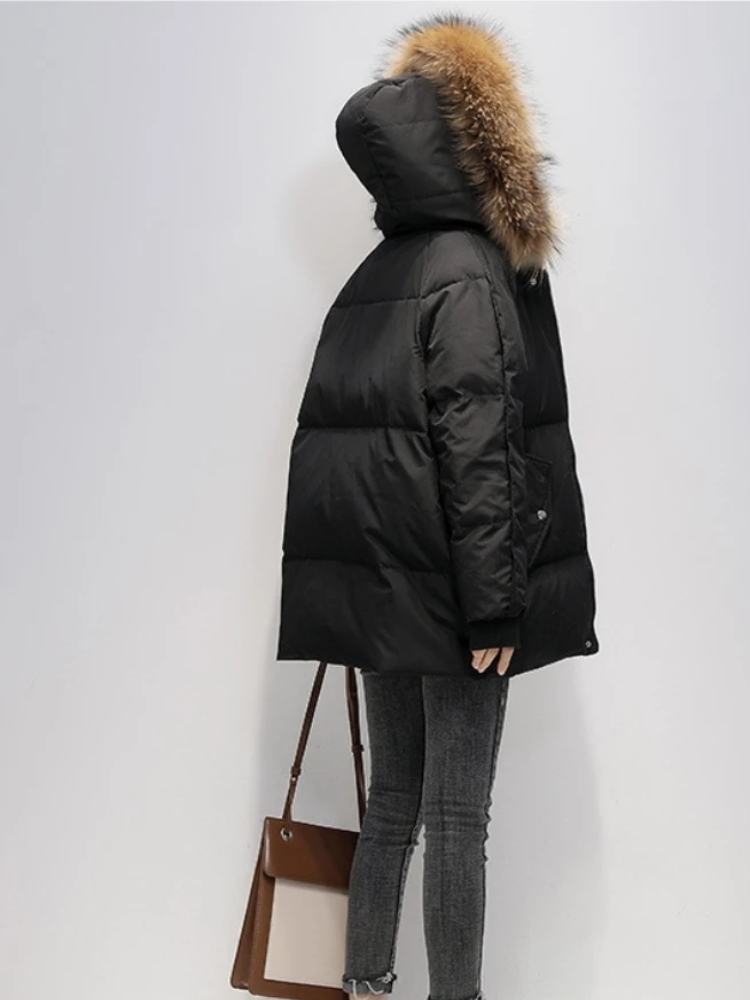 MonAmi bontkraag korte parka winterjas dames