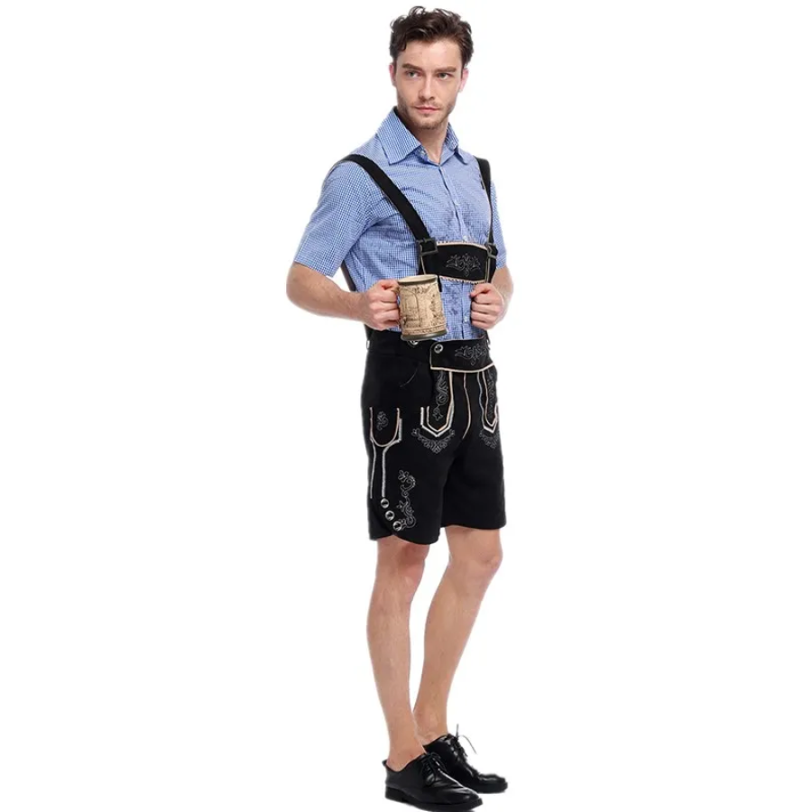 LederAl - Lederhosen Set voor Heren met Overhemd en Bretels - Oktoberfest