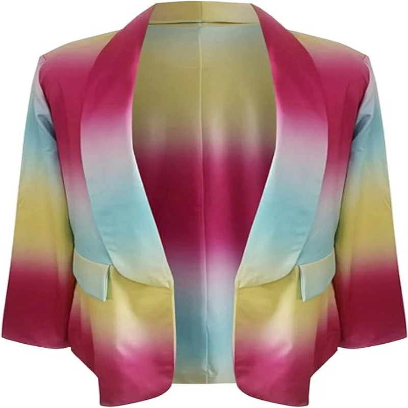 Talvona - Dames Ombre Open-Front Blazer, Lange Mouw, Casual Pasvorm