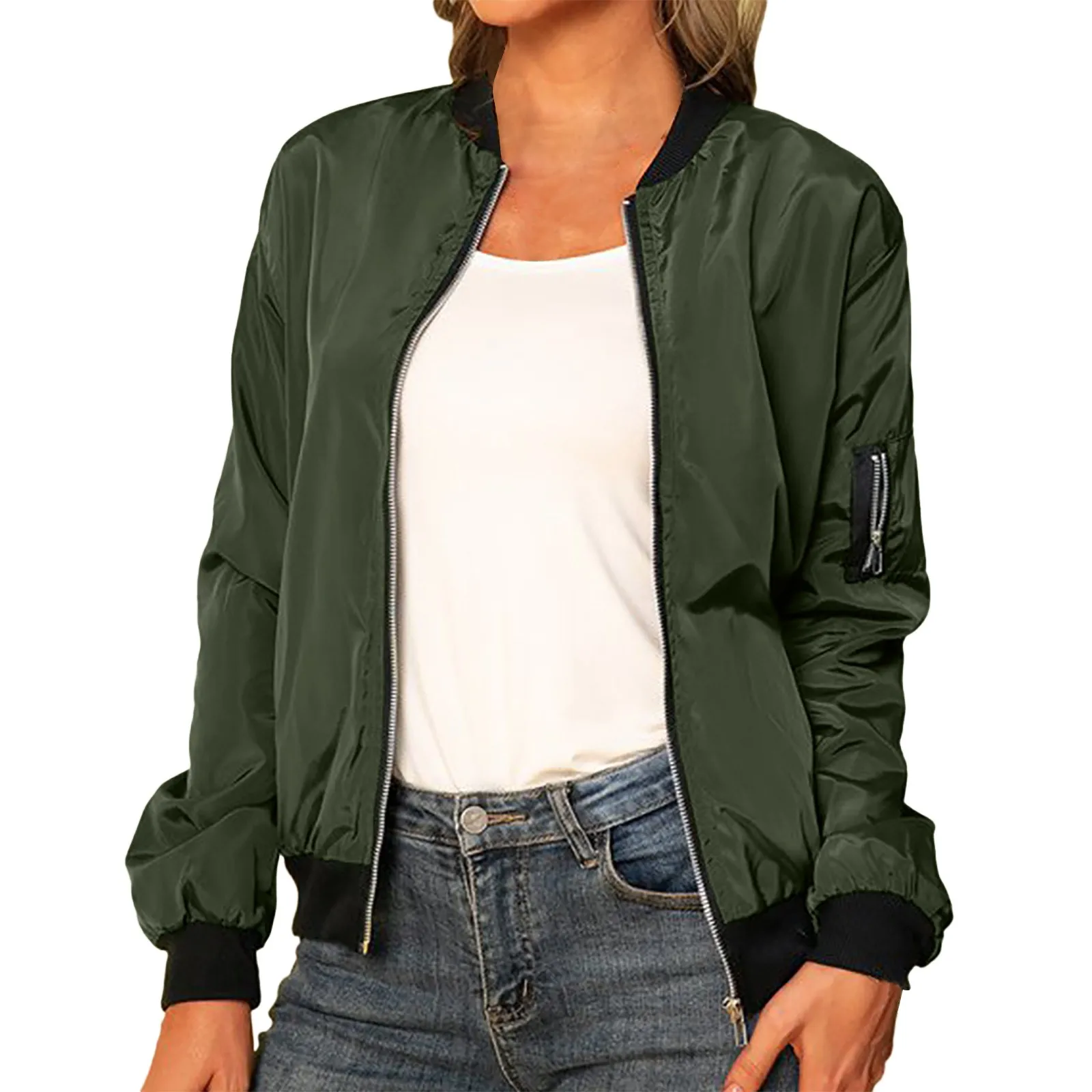 Mistral -Casual Bomberjack dames, Klassieke Bomber Stijl met Geribde Manchetten