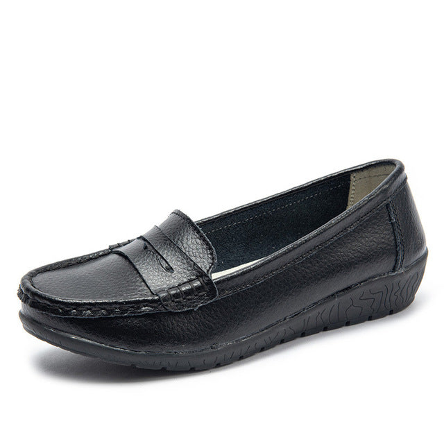 MonAmi® Dames Instappers Leren Platform Casual Loafers