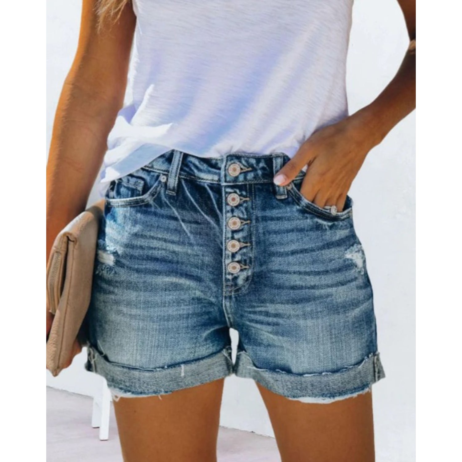 Olivia Trendy Denim Shorts - Casual Dameskleding